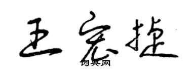 曾慶福王宏捷草書個性簽名怎么寫