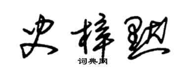 朱錫榮史梓默草書個性簽名怎么寫