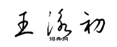 梁錦英王泳初草書個性簽名怎么寫