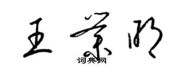 梁錦英王業明草書個性簽名怎么寫