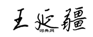 王正良王延疆行書個性簽名怎么寫