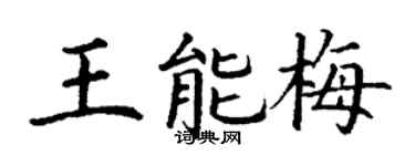 丁謙王能梅楷書個性簽名怎么寫