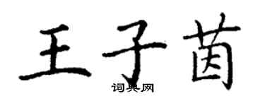 丁謙王子茵楷書個性簽名怎么寫