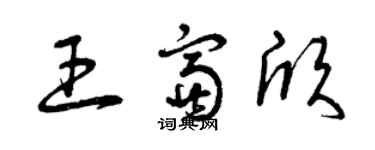 曾慶福王富欣草書個性簽名怎么寫