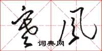 駱恆光寒風草書怎么寫