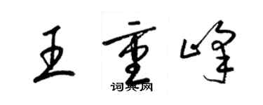 梁錦英王重峰草書個性簽名怎么寫