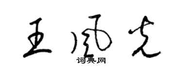 梁錦英王風光草書個性簽名怎么寫