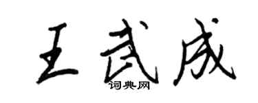 王正良王武成行書個性簽名怎么寫