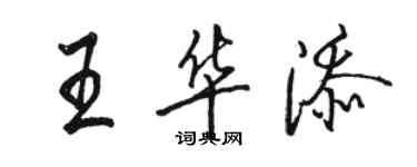 駱恆光王華添行書個性簽名怎么寫