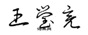 曾慶福王瑩亮草書個性簽名怎么寫