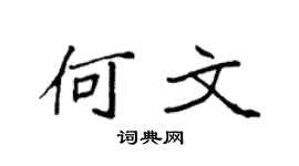 袁強何文楷書個性簽名怎么寫