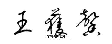 梁錦英王獲馨草書個性簽名怎么寫