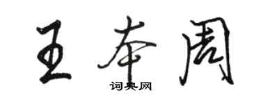 駱恆光王本周行書個性簽名怎么寫