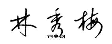 梁錦英林秀梅草書個性簽名怎么寫