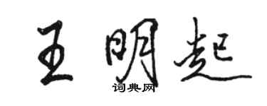 駱恆光王明起行書個性簽名怎么寫