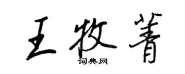 王正良王牧菁行書個性簽名怎么寫