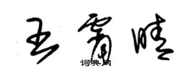 朱錫榮王霄晴草書個性簽名怎么寫