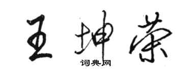 駱恆光王坤榮行書個性簽名怎么寫