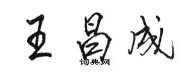 駱恆光王昌成行書個性簽名怎么寫