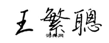 王正良王繁聰行書個性簽名怎么寫