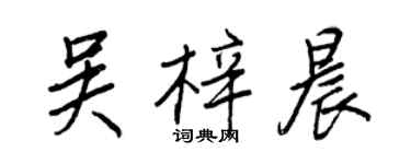 王正良吳梓晨行書個性簽名怎么寫
