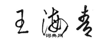 駱恆光王海青草書個性簽名怎么寫