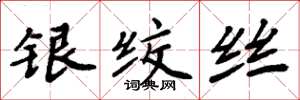 周炳元銀絞絲楷書怎么寫