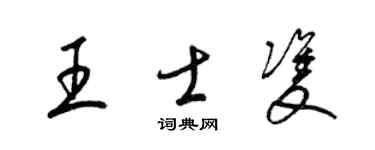 梁錦英王士雙草書個性簽名怎么寫