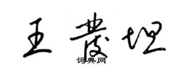 梁錦英王發坦草書個性簽名怎么寫