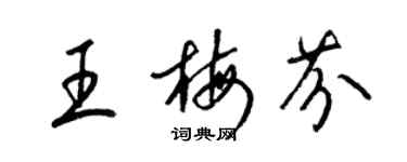 梁錦英王梅芬草書個性簽名怎么寫