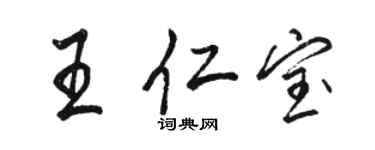 駱恆光王仁寶行書個性簽名怎么寫