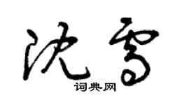 曾慶福沈雪草書個性簽名怎么寫