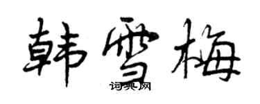 曾慶福韓雪梅行書個性簽名怎么寫