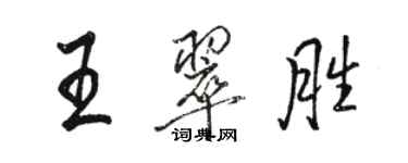 駱恆光王翠勝行書個性簽名怎么寫