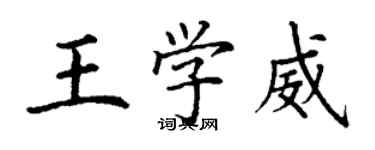 丁謙王學威楷書個性簽名怎么寫