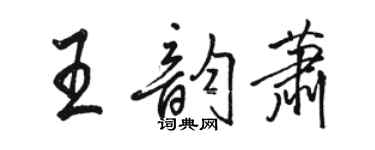 駱恆光王韻蕭行書個性簽名怎么寫