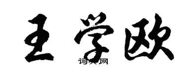 胡問遂王學歐行書個性簽名怎么寫