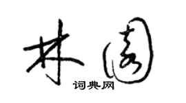 梁錦英林園草書個性簽名怎么寫