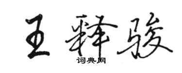 駱恆光王釋駿行書個性簽名怎么寫