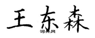 丁謙王東森楷書個性簽名怎么寫