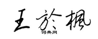 王正良王于楓行書個性簽名怎么寫