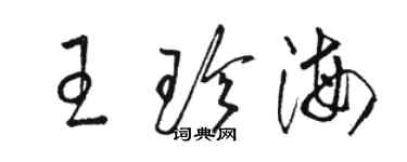 駱恆光王珍海草書個性簽名怎么寫