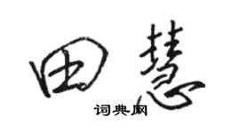 駱恆光田慧行書個性簽名怎么寫
