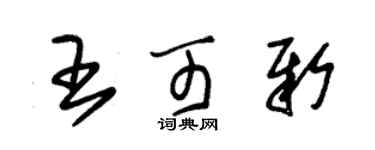 朱錫榮王可新草書個性簽名怎么寫