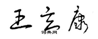 曾慶福王玄康草書個性簽名怎么寫