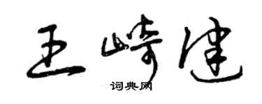 曾慶福王崎健草書個性簽名怎么寫