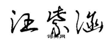 曾慶福汪紫涵草書個性簽名怎么寫