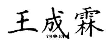 丁謙王成霖楷書個性簽名怎么寫