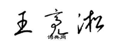 梁錦英王亮淞草書個性簽名怎么寫