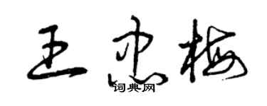 曾慶福王忠梅草書個性簽名怎么寫